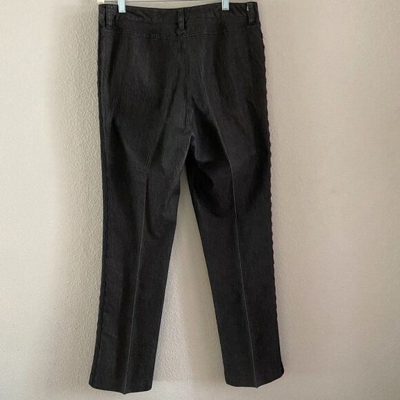 Larry Levine Women's grey with Lace Stripes Trousers Straight Fit size 8 - Picture 2 of 12